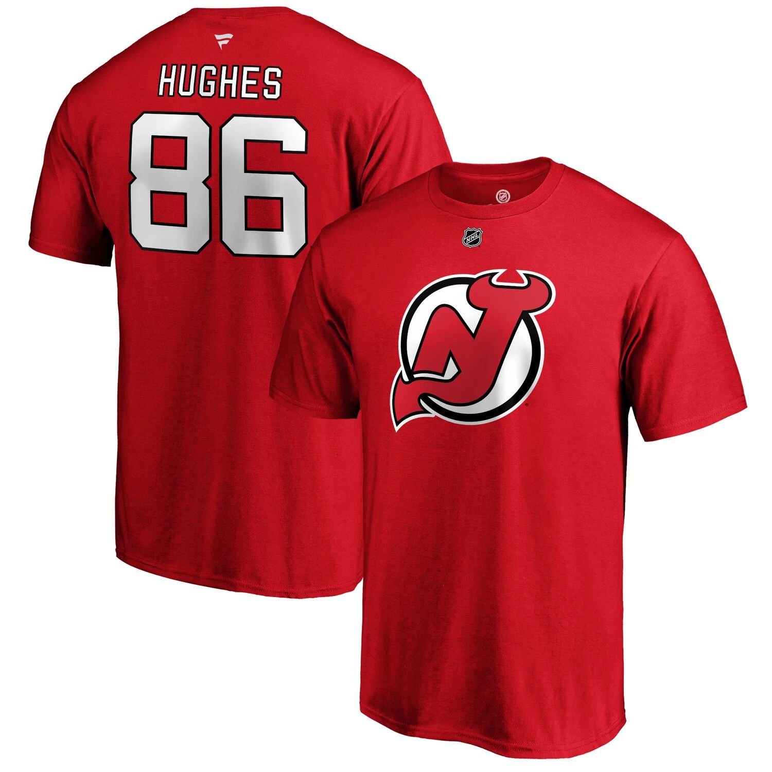 Мужская красная футболка с логотипом Jack Hughes New Jersey Devils с  аутентичным именем и номером Stack Fanatics – заказать с доставкой из-за  рубежа через онлайн-сервис «CDEK.Shopping»