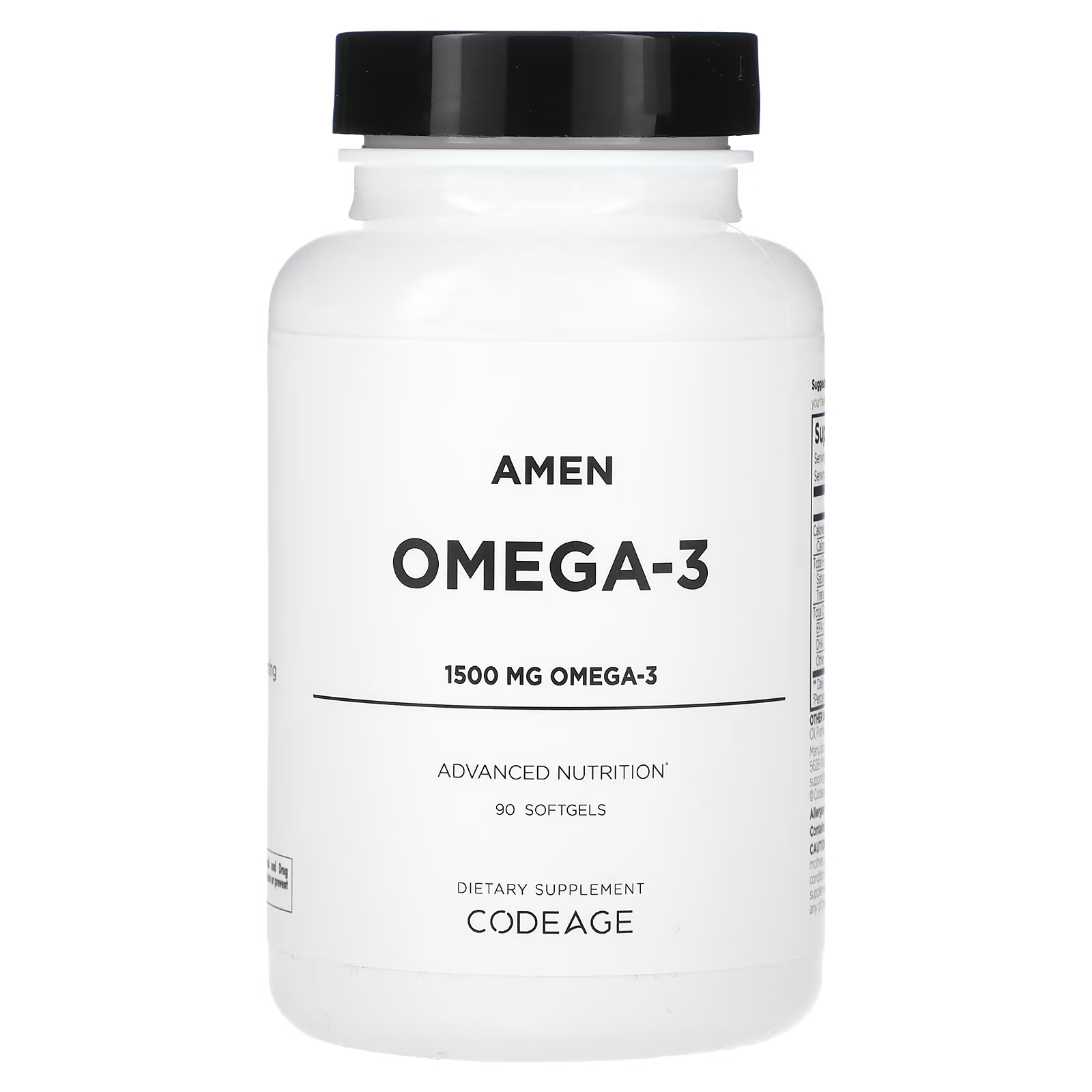 Omega-3 Codeage Amen 1500 мг, 90 мягких таблеток barlean s master blend total omega 3 6 9 лимонад 90 мягких таблеток