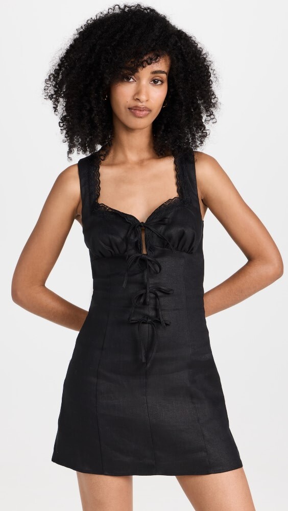 

Платье Reformation Reia Linen, черный