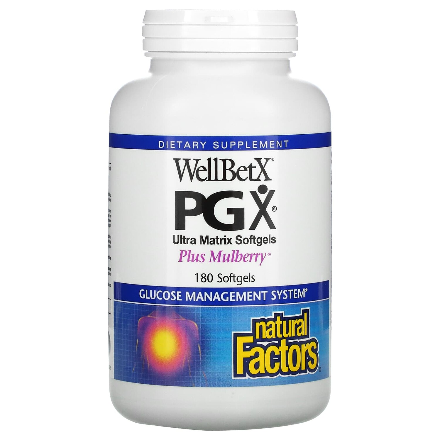 

WellBetX PGX, Plus Mulberry, 180 капсул, Natural Factors