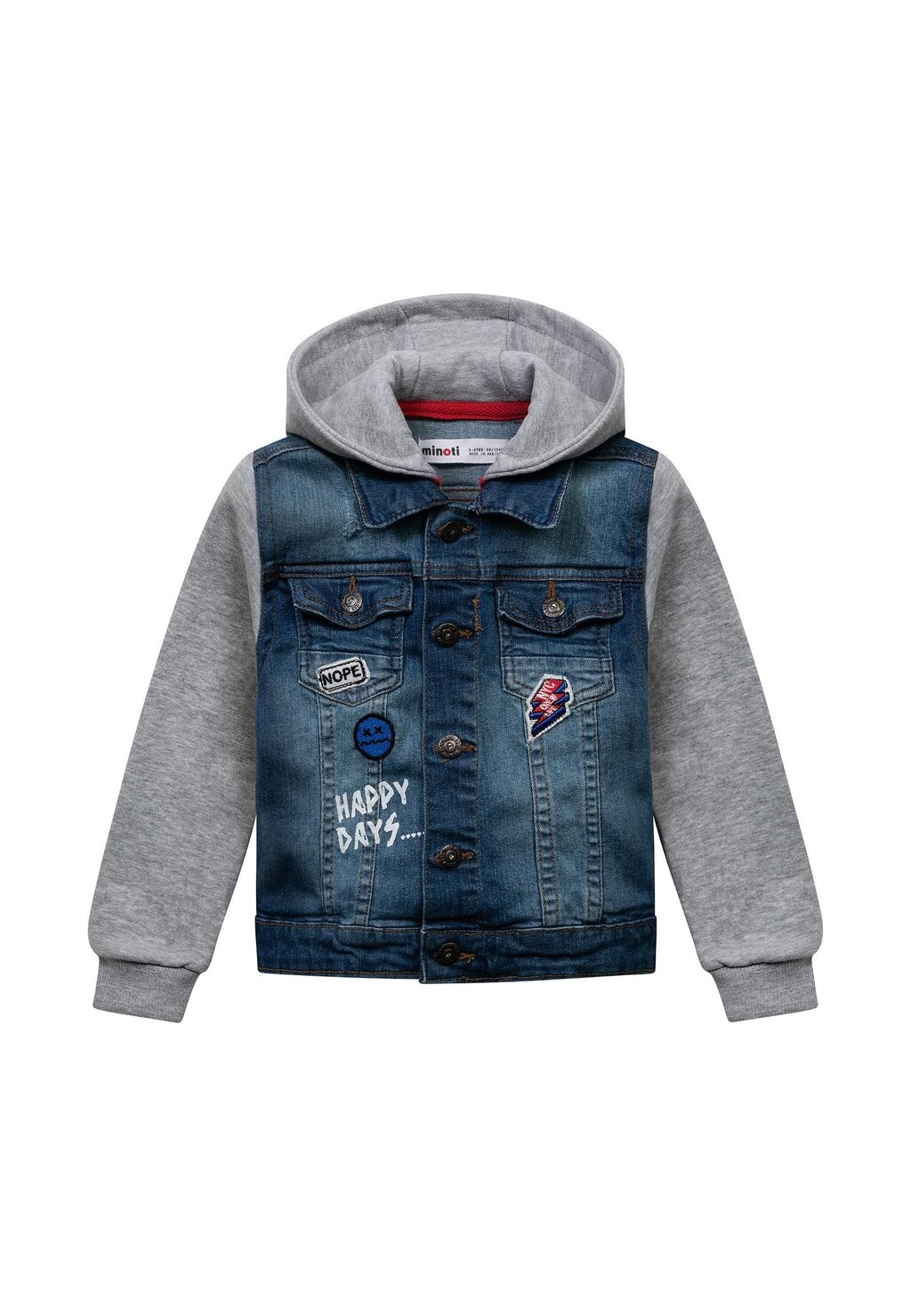 

Джинсовая куртка HOODED FLEECE MINOTI, цвет blue grey
