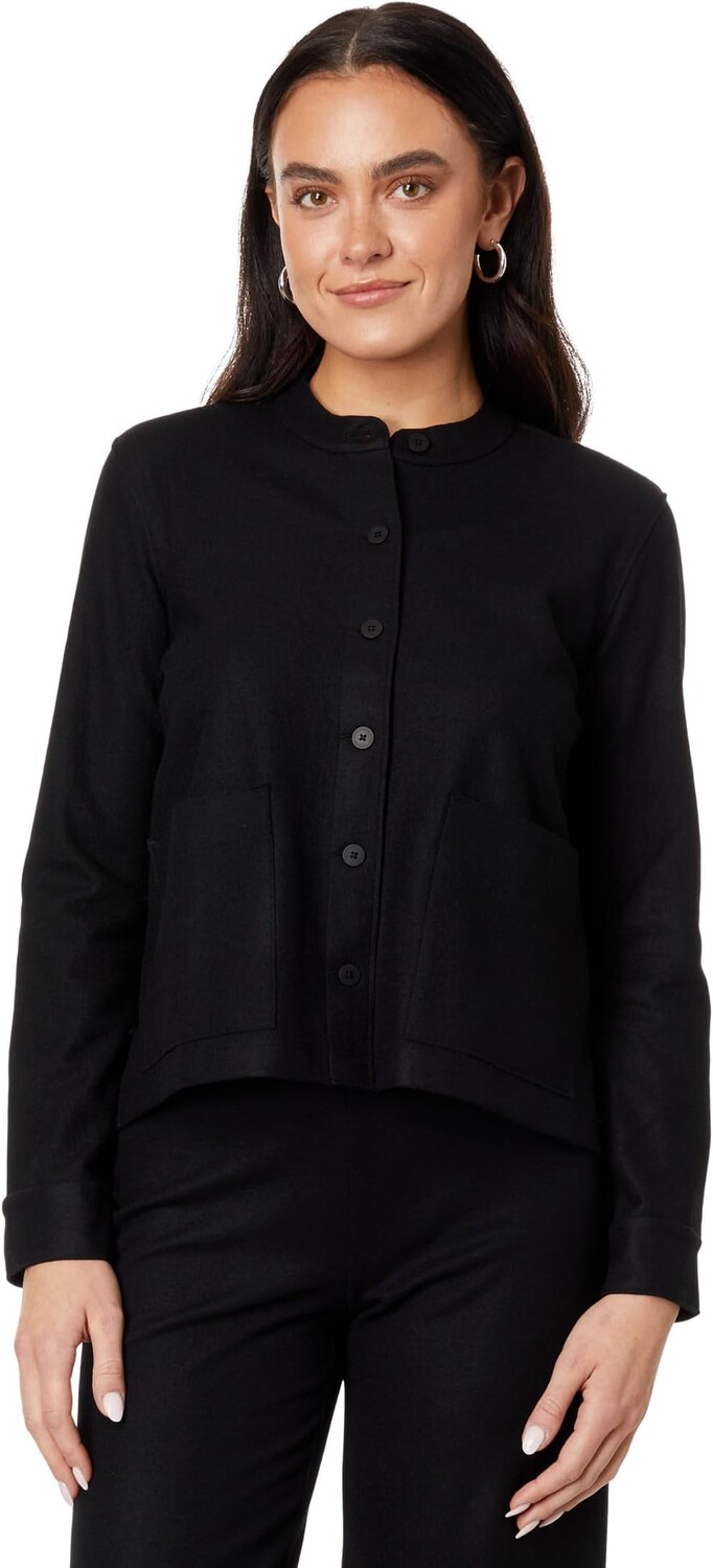 

Куртка с воротником-стойкой Petite Eileen Fisher, черный