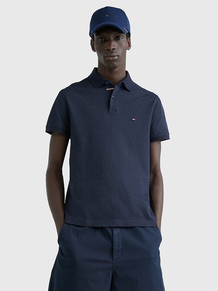 

Поло Slim Fit с микропринтом Tommy Hilfiger