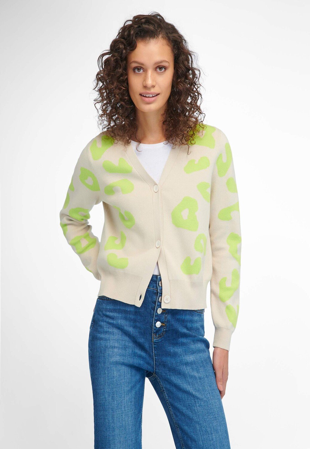 блуза uta raasch rüschen cotton экрю Толстовка UTA RAASCH Strickjacke cotton, цвет SAND/LIME