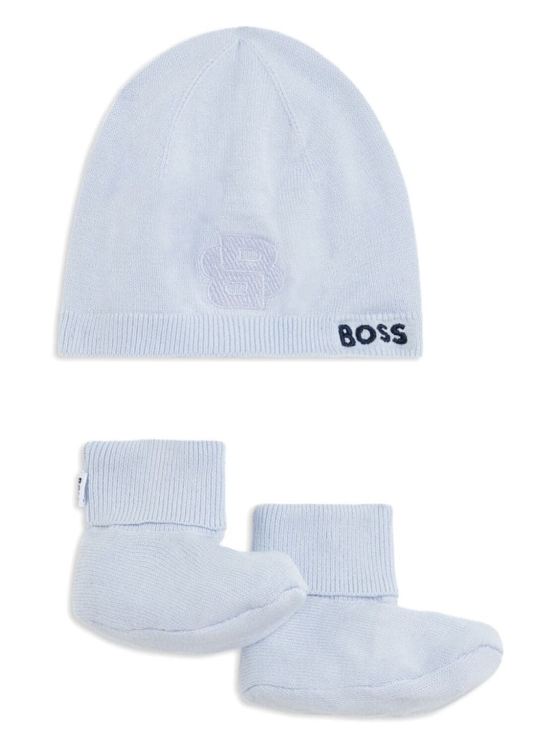 

BOSS Kidswear комплект хлопковой шапки с вышитым логотипом, синий