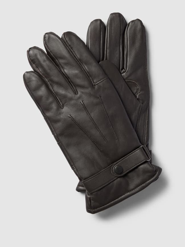 

Кожаные перчатки с регулируемым ремешком, модель "Burnished" Barbour, темно-коричневый