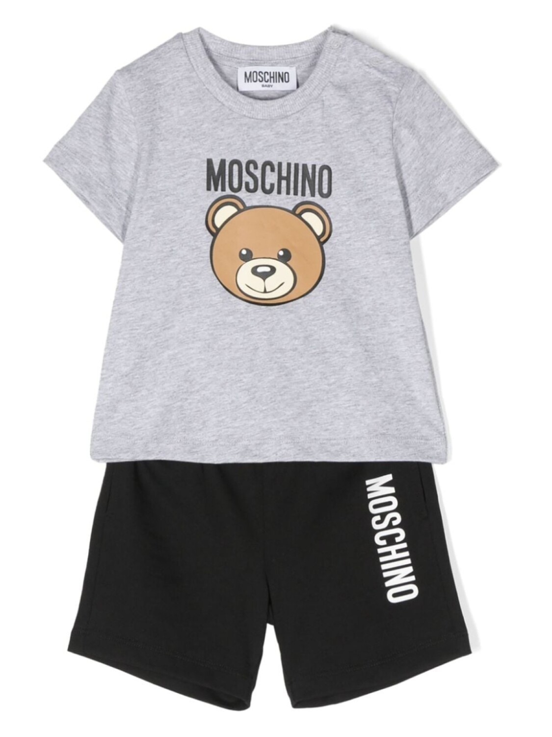 

Moschino Kids комплект из топа и брюк с логотипом, серый