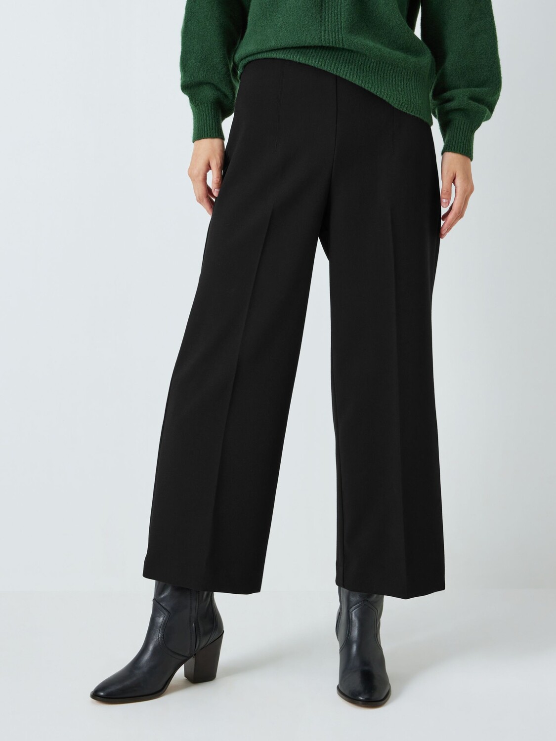 

Широкие укороченные брюки John Lewis черные