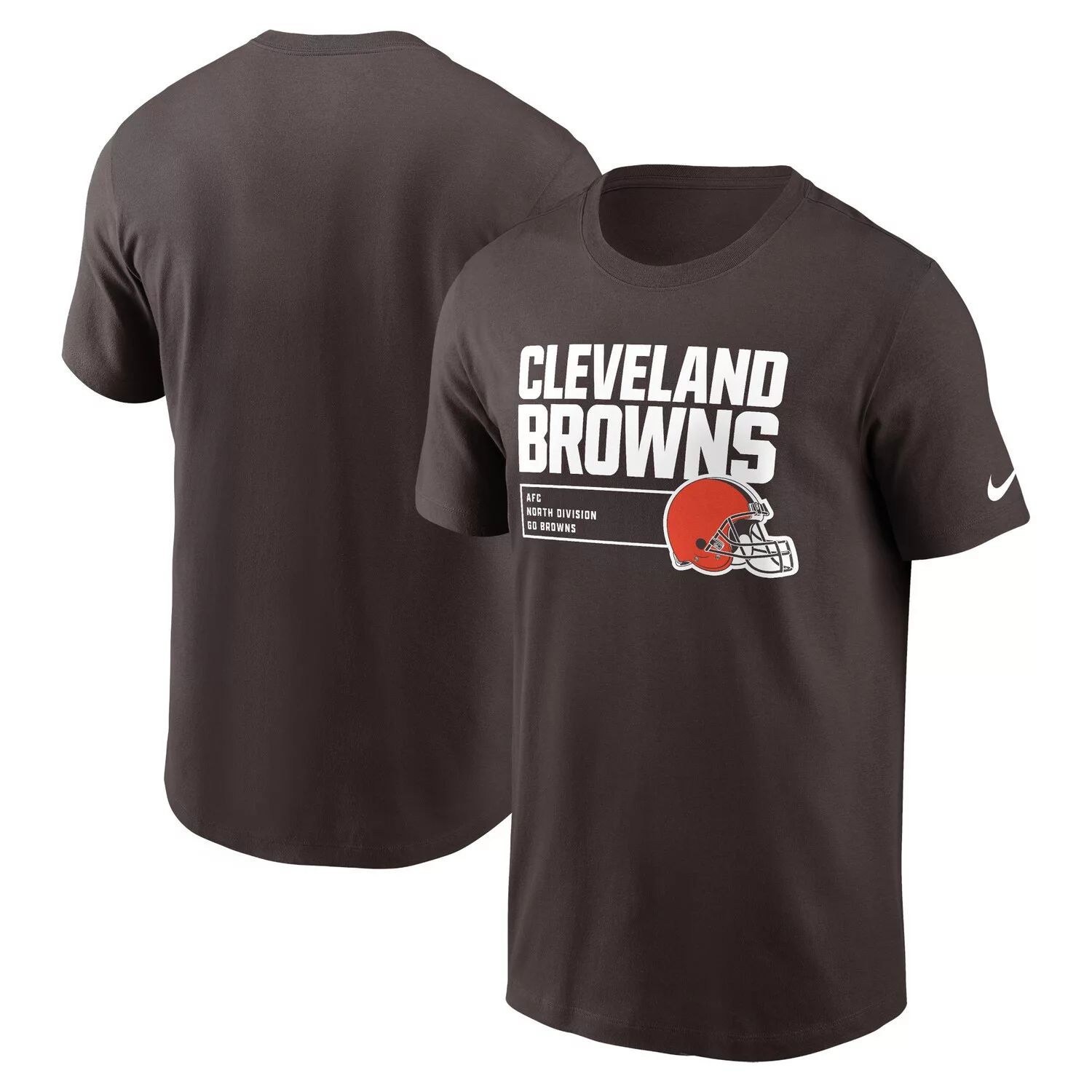 Мужская коричневая футболка Cleveland Browns Division Essential Nike