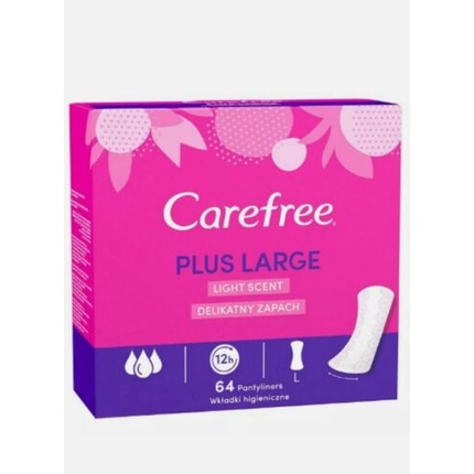 Большие прокладки Carefree Plus с легким ароматом, 64 шт. carefree прокладки ежедневные plus large fresh с легким свежим ароматом 36 шт 2 уп
