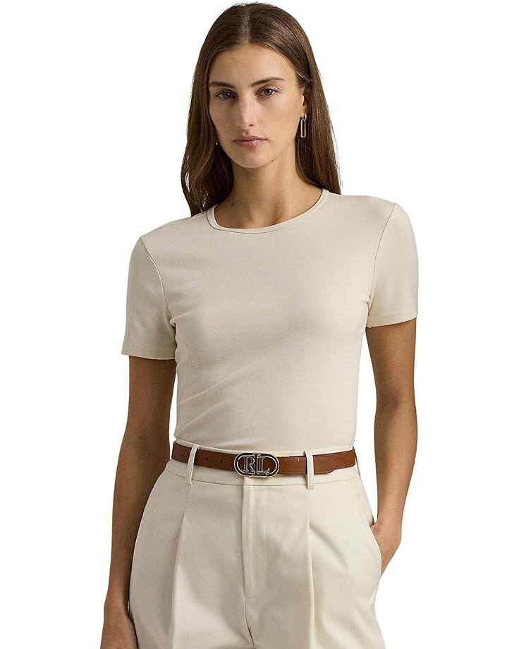 

Футболка LAUREN Ralph Lauren Stretch Cotton, кремовый, Бежевый