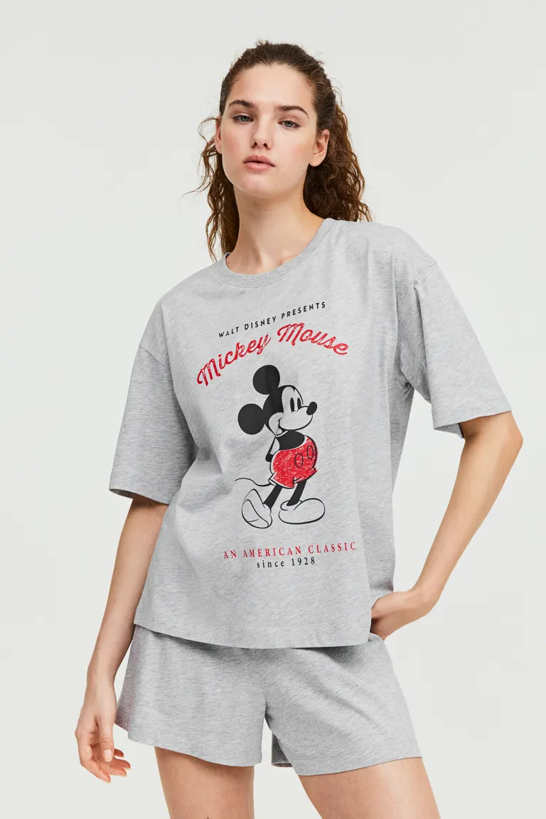 

Пижама из хлопкового джерси H&M, серый