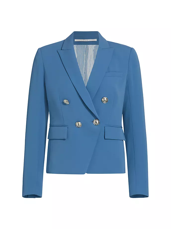 

Двубортный креповый жакет Gail Dickey Veronica Beard, цвет lagoon blue