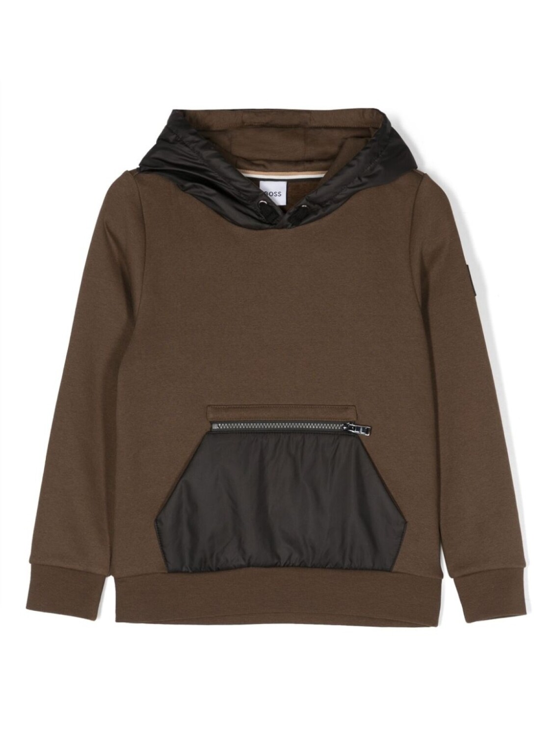 

Худи с нашивкой-логотипом BOSS Kidswear, коричневый