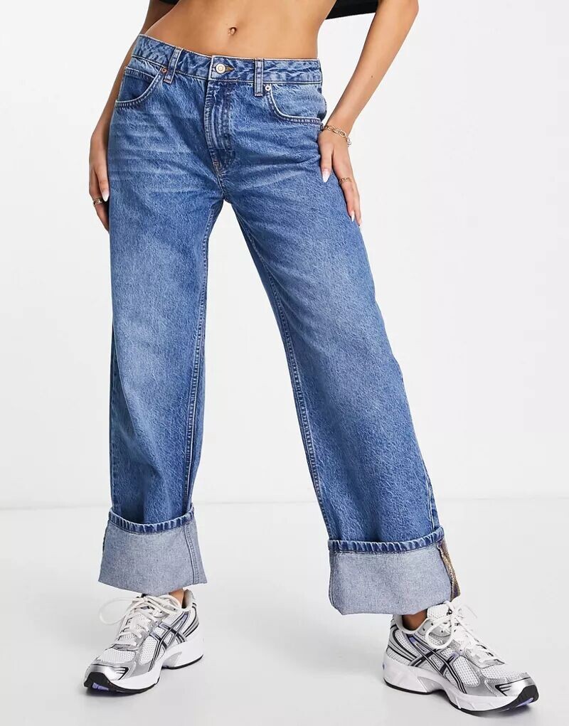 

Синие широкие джинсы-бойфренды ASOS