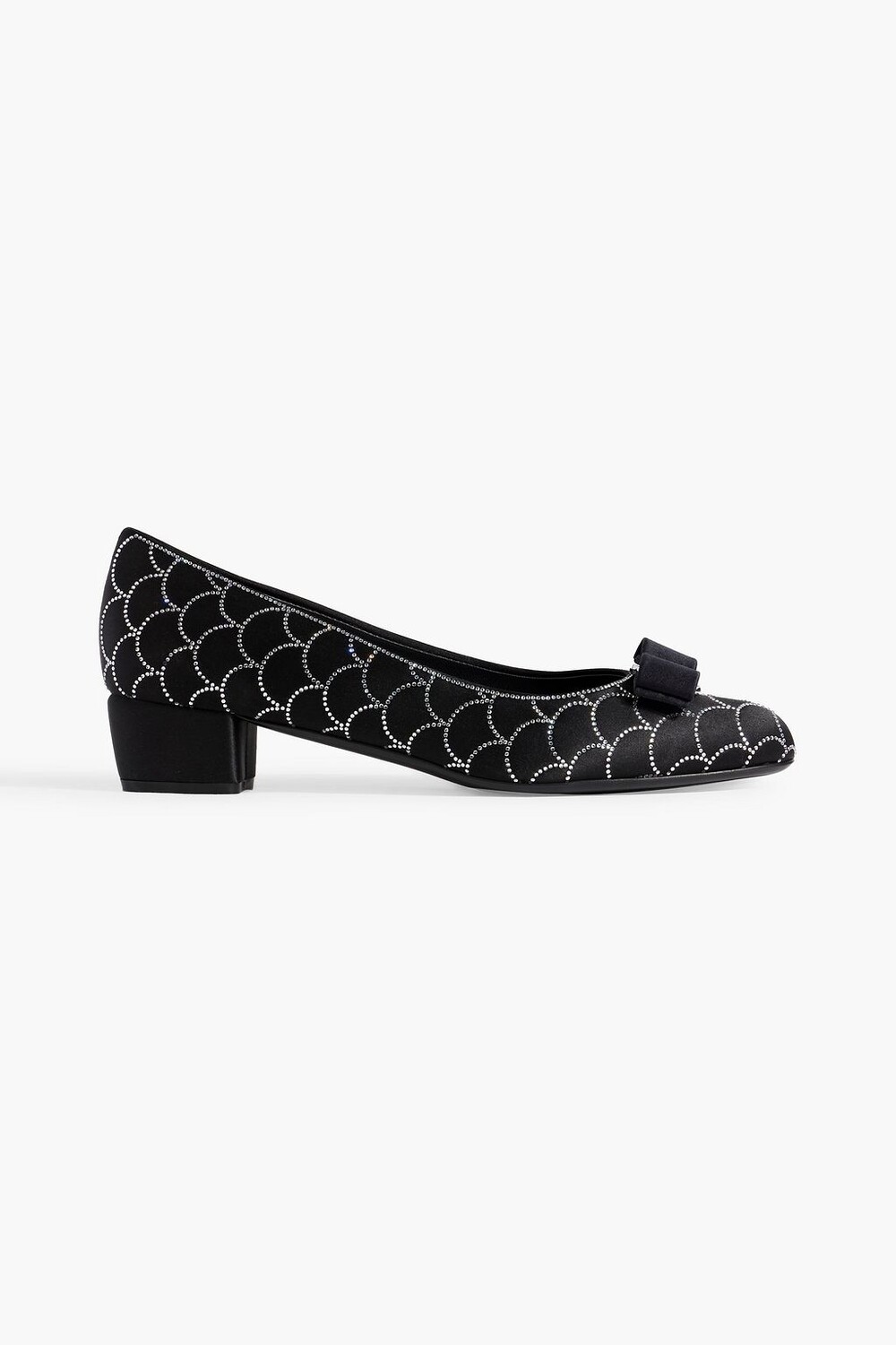 

Атласные туфли Vara с декором FERRAGAMO, черный