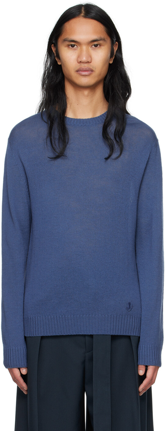 

Синий свитер с вышивкой Jil Sander