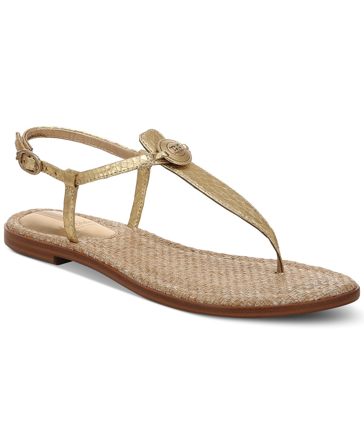 

Сандалии Gigi Signet на плоской подошве с Т-образным ремешком Sam Edelman