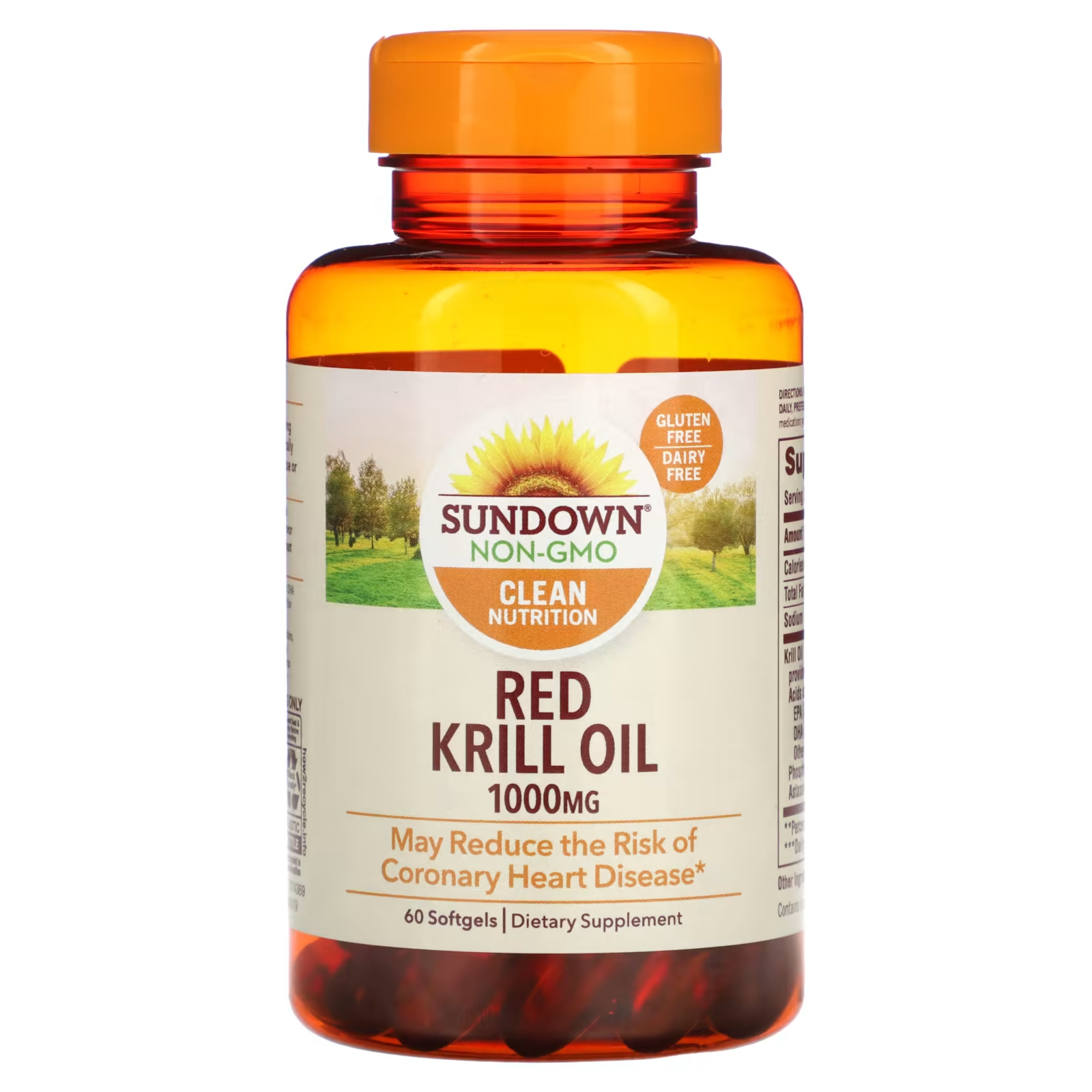 Масло красного криля Sundown Naturals 1000 мг, 60 мягких таблеток natural dynamix ndx масло криля dx 1000 мг 60 мягких таблеток