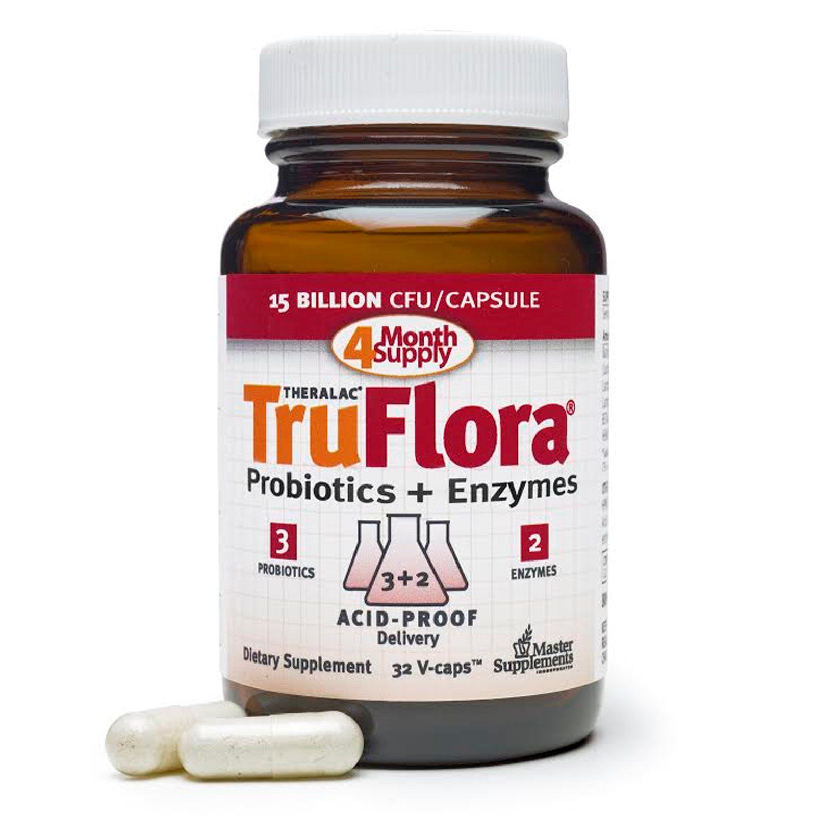 Master Supplements TruFlora пробиотики и ферменты 32 вегетарианских капсулы