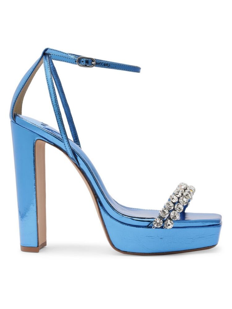 

Кожаные сандалии Lenny с эффектом металлик Alexandre Birman, синий