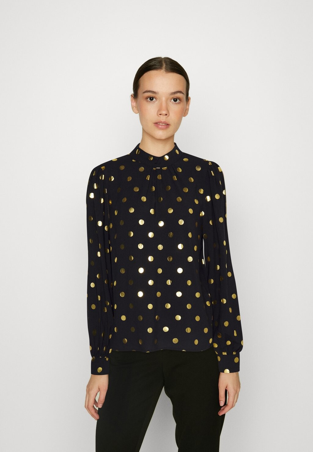 

Блузка Vigoldy Highneck VILA, цвет night sky/gold