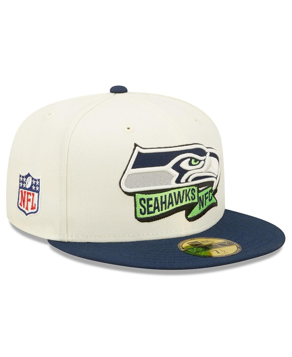

Мужская кремовая бейсболка College Navy Seattle Seahawks 2022 Sideline 59FIFTY. New Era