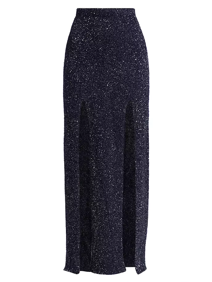 

Макси-юбка с техническими пайетками Proenza Schouler, темно-синий
