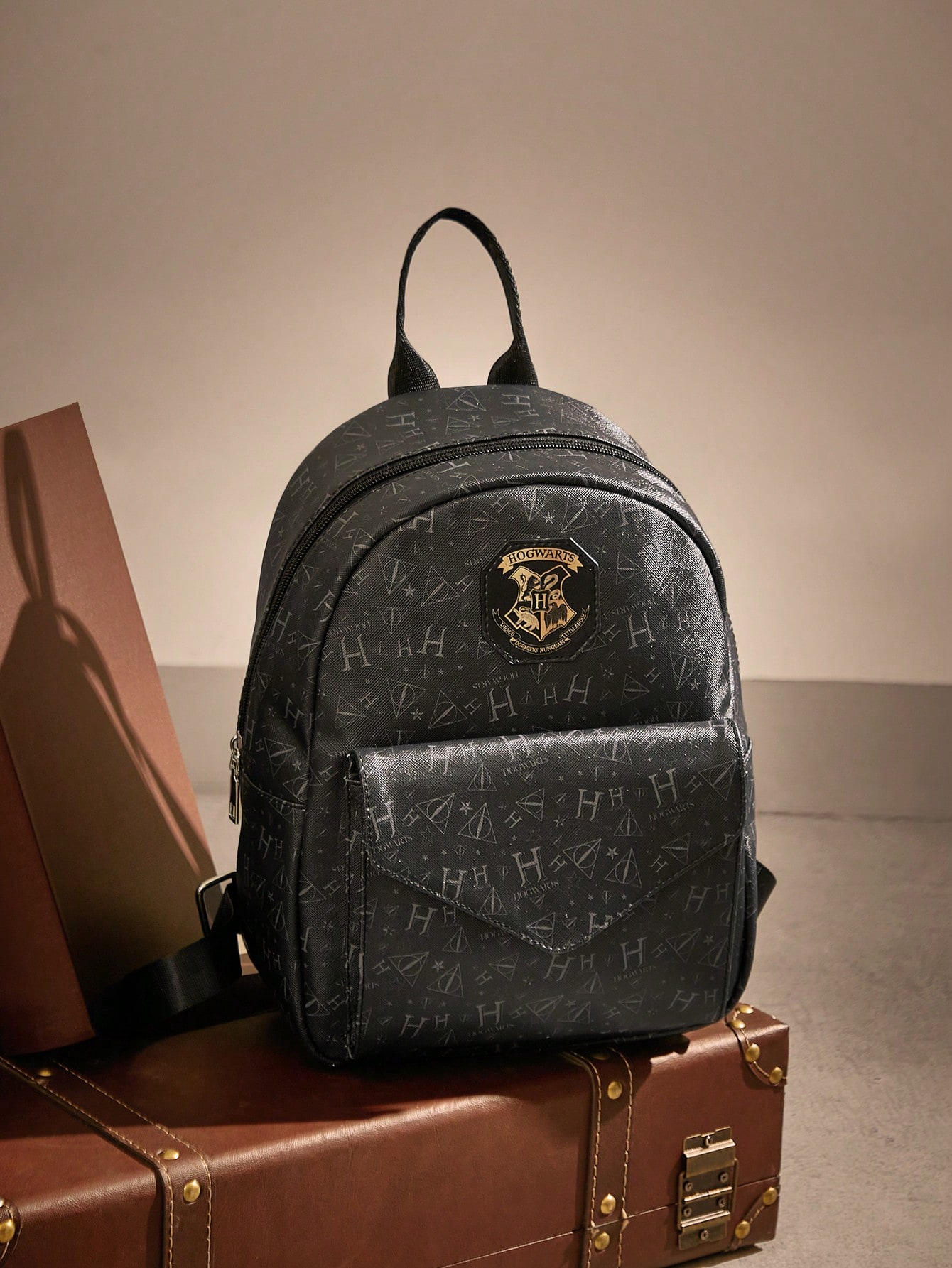 рюкзак рюкзак школьный серия гарри поттер Гарри Поттер | ROMWE Женский модный рюкзак, черный
