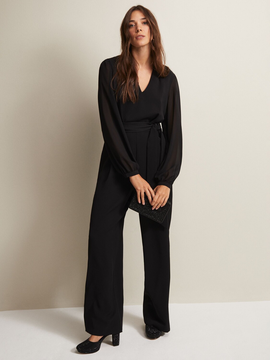 

Широкий комбинезон Audrey Phase Eight, черный