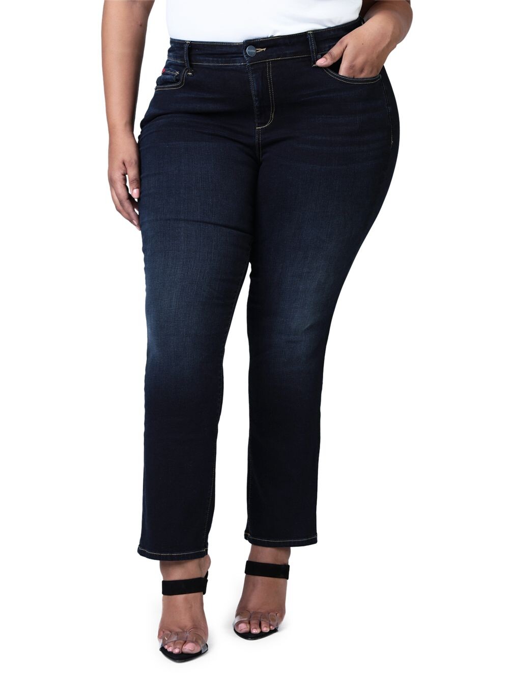 

Джинсы прямого кроя с высокой посадкой Slink Jeans, Plus Size