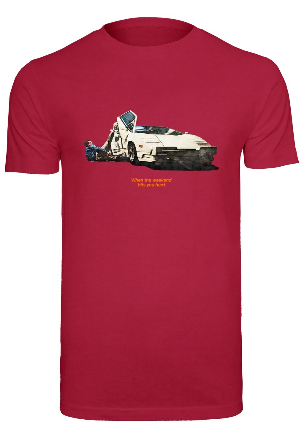 

Футболка с принтом WEEKEND WOLF Mister Tee, цвет burgundy