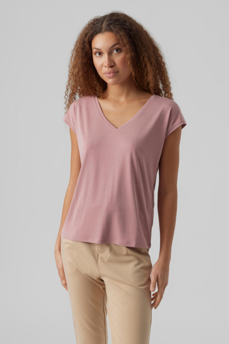 Струящаяся футболка Vero Moda, фиолетовый футболка с короткими рукавами и v образным вырезом zelym xs s оранжевый