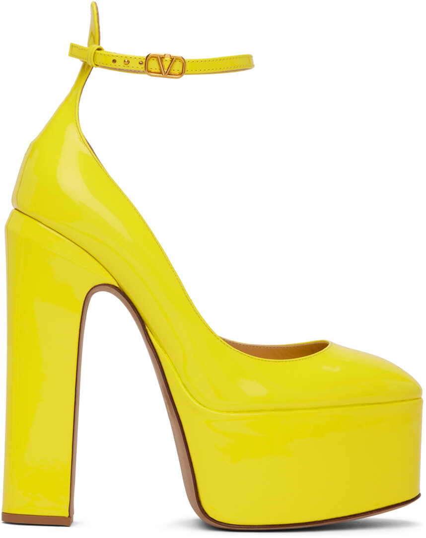 

Желтые туфли на платформе Valentino Garavani Tan-Go