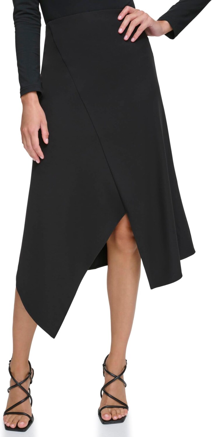 

Длинная юбка с асимметричным подолом DKNY, черный