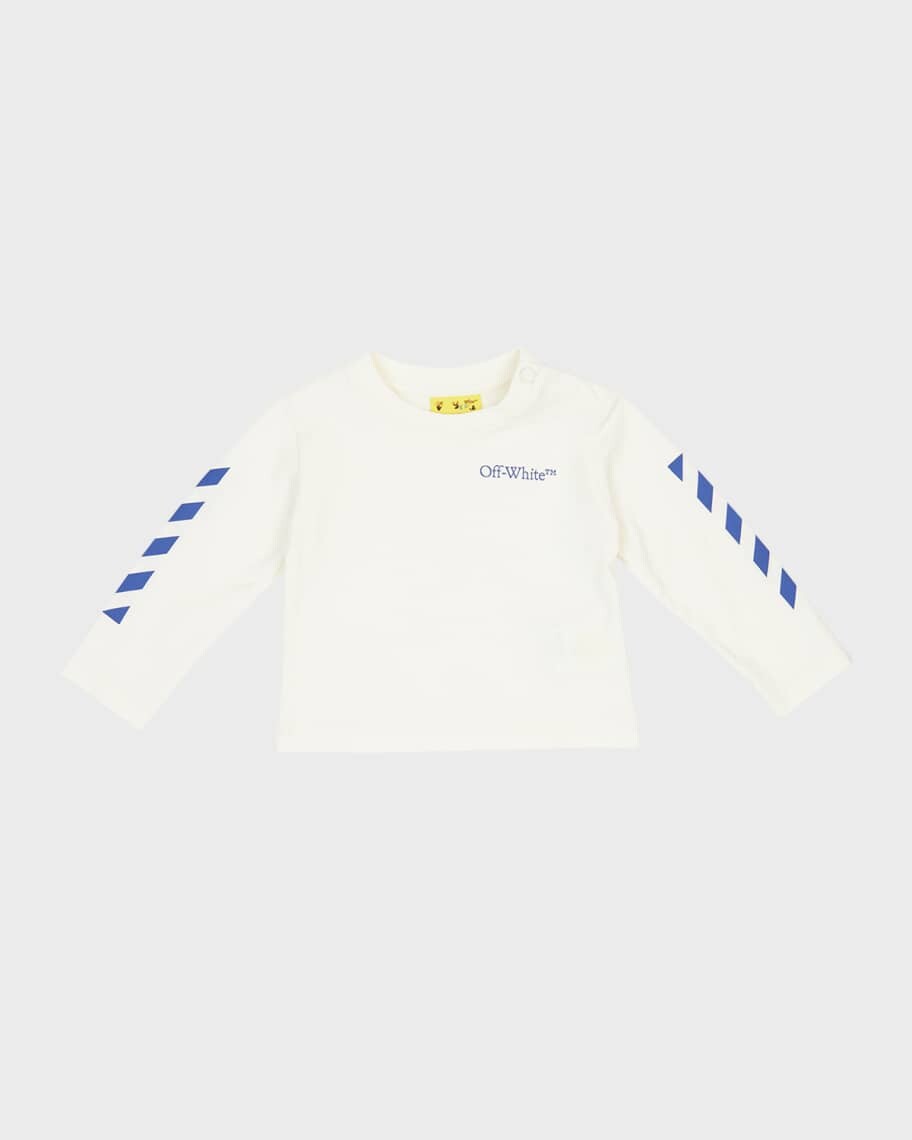 

Полосатая футболка с книжным логотипом для мальчика, размер 6–36 м Off-White