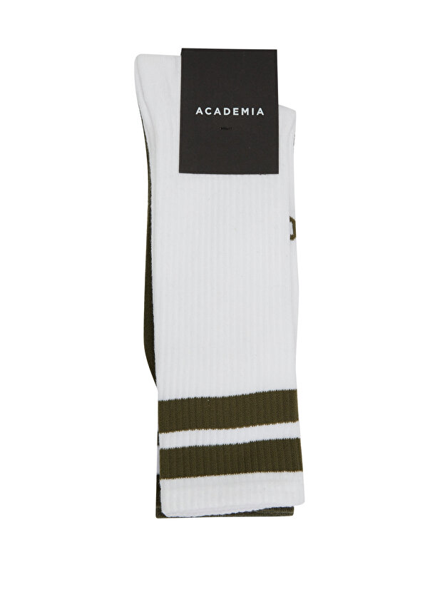 Бело-зеленые мужские носки в полоску, 2 пары Academia