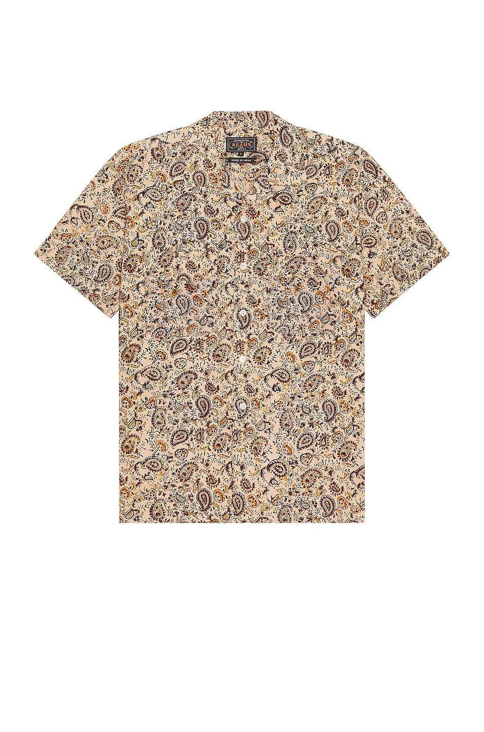 

Рубашка Beams Plus Open Collar Short Sleeve, бежевый