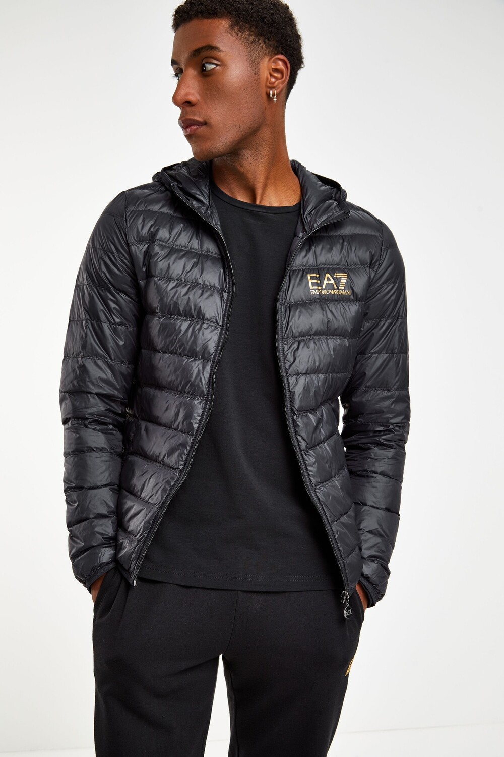 

Утепленная куртка с капюшоном Emporio Armani Ea7, черный