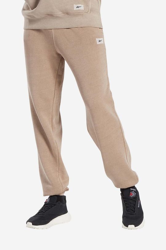 Хлопковые спортивные брюки Natural Dye FT Reebok Classic, бежевый