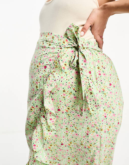 

Зеленая юбка миди с запахом спереди Vero Moda Maternity