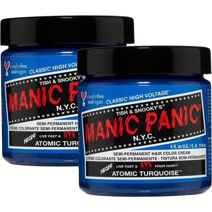 Полуперманентная краска для волос Manic Panic Atomic Turquoise Classic Creme Vegan без жестокости 118 мл manic panic classic psychedelic sunset