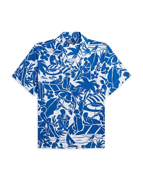 

Классическая рубашка с пляжным принтом на пуговицах Polo Ralph Lauren, цвет Blue