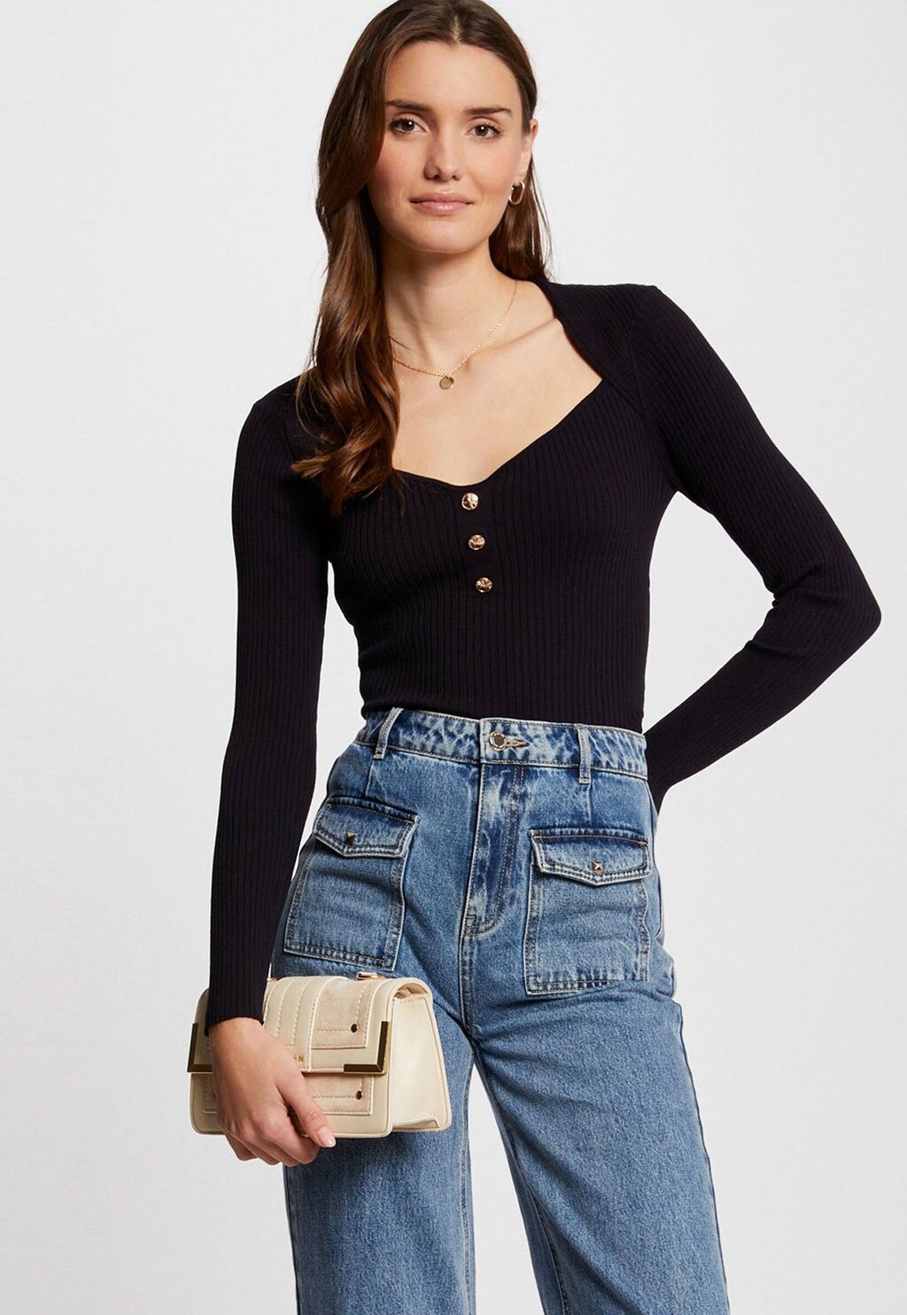 

Вязаный свитер SWEETHEART NECKLINE Morgan, цвет marine