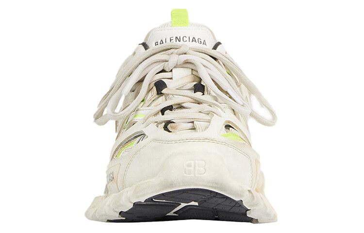 

Белые флуо-желтые кроссовки Balenciaga Worn Out Out