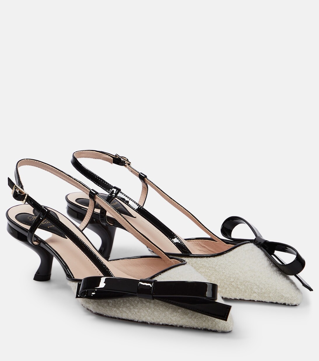 

Туфли Virgule с ремешком на пятке из букле Roger Vivier, черный