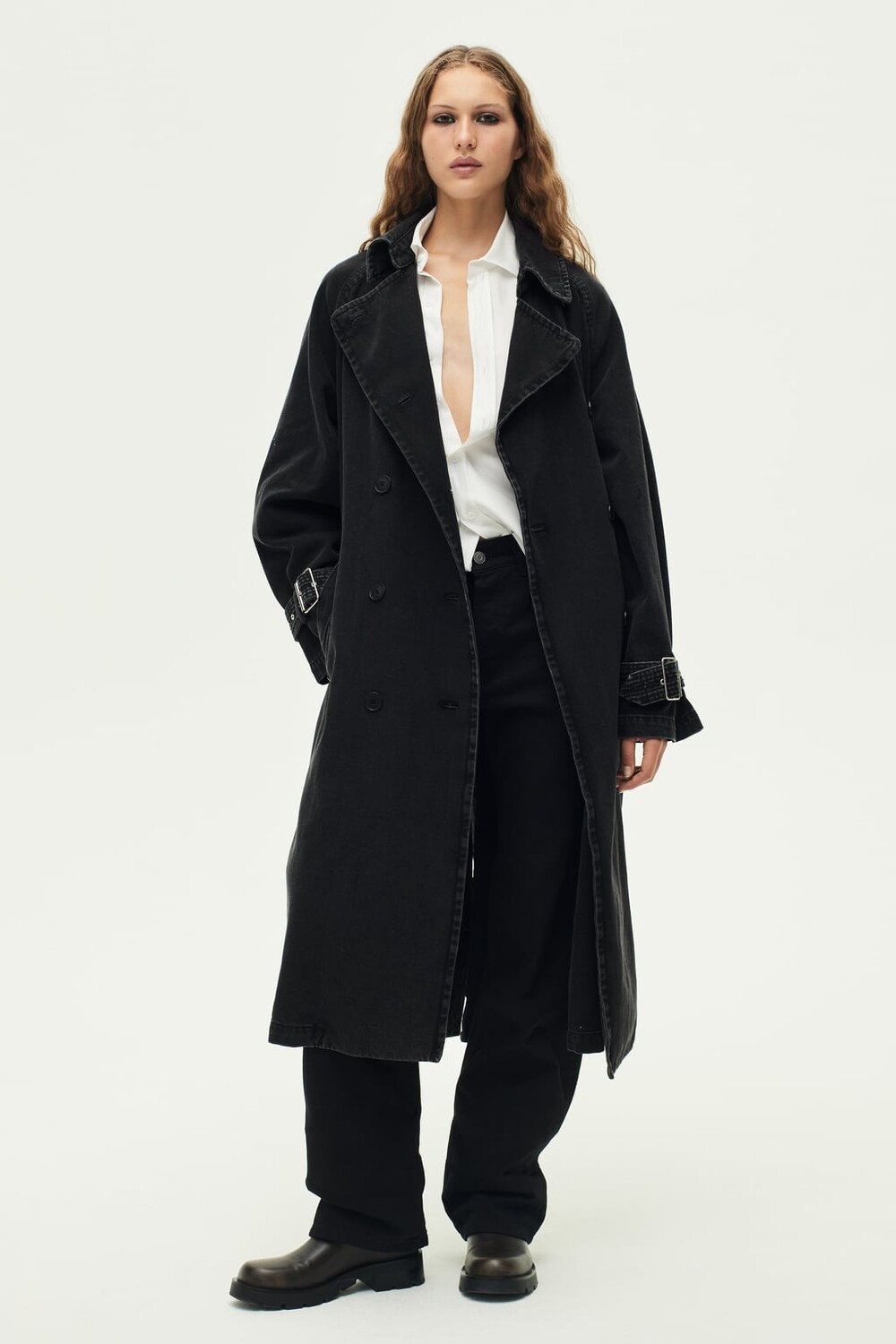 

Тренч из джинсовой коллекции ZW ZARA, черный