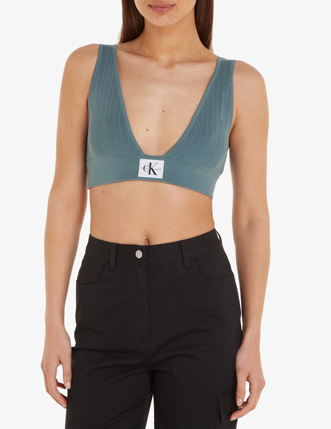 

Топ из смесового хлопка Calvin Klein Jeans, синий