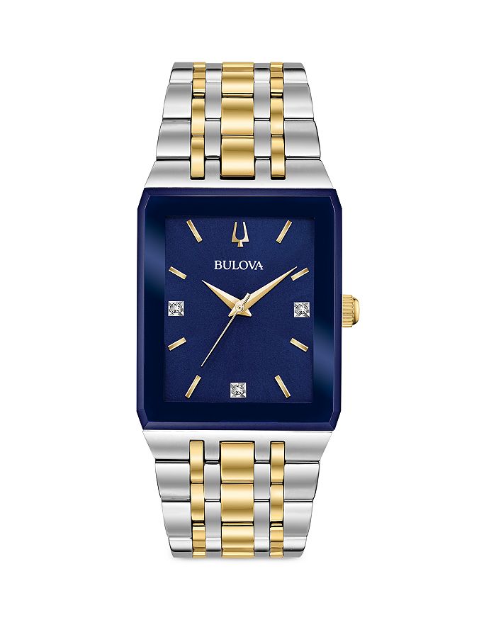 Часы Bulova Quadra, 31 мм серьги blue gold