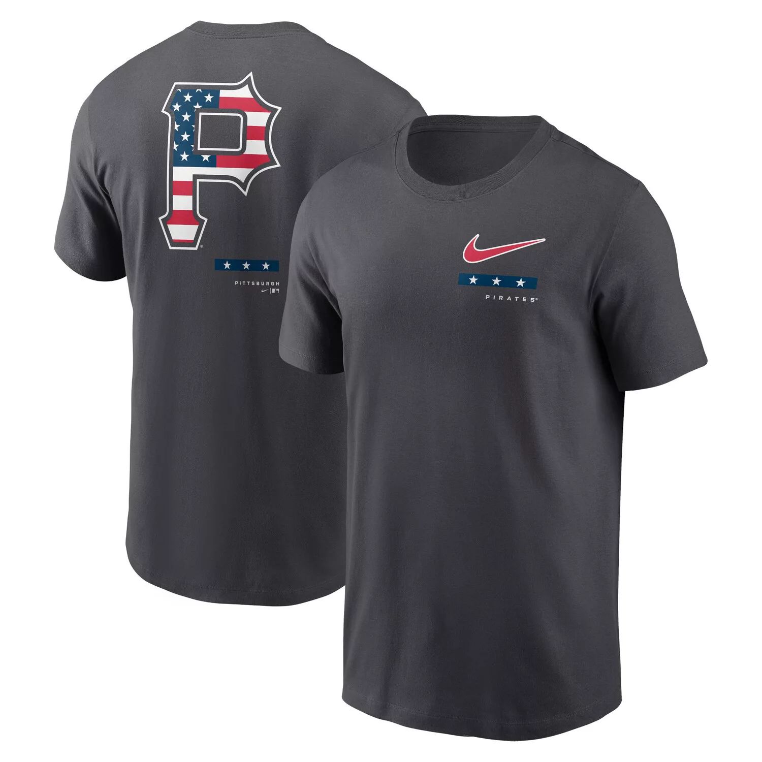 Мужская футболка Nike антрацитового цвета Pittsburgh Pirates Americana